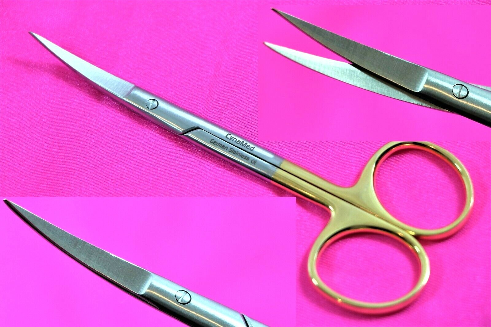 10 GERMAN TC IRIS MICRO SURGICAL SCISSORS STR+CVD 4.5″ W/TUNGSTEN CARBIDE INSERT