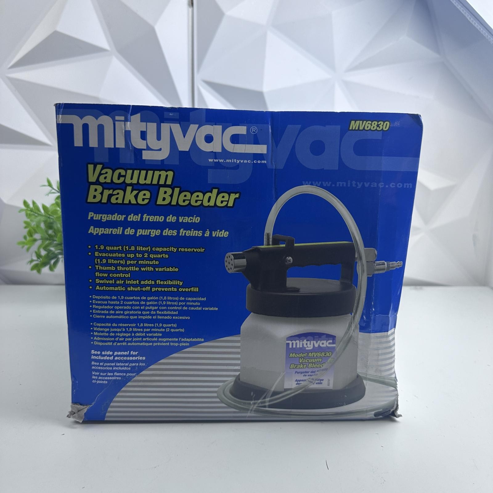 Mityvac MV6830 Vacuum Brake Bleeder, 1.9 Qt Reservoir, Variable Flow Control