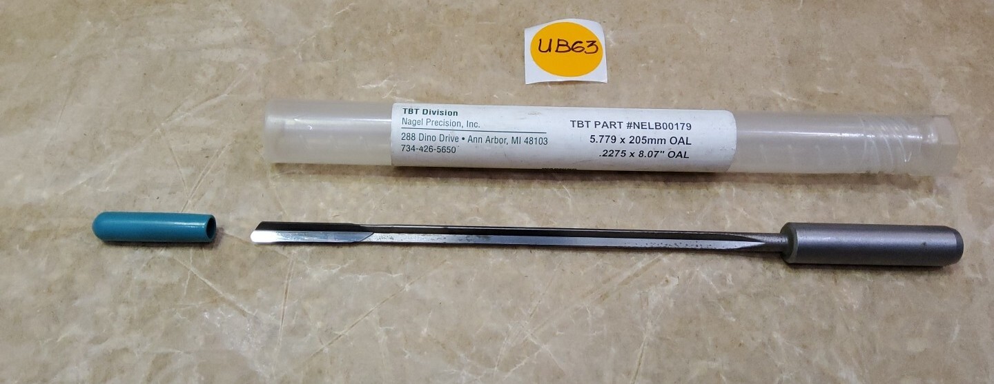 TBT .2275 x 8.07″ OAL GUNDRILL, 5″ MAX. DEEP, 12 MM SHANK