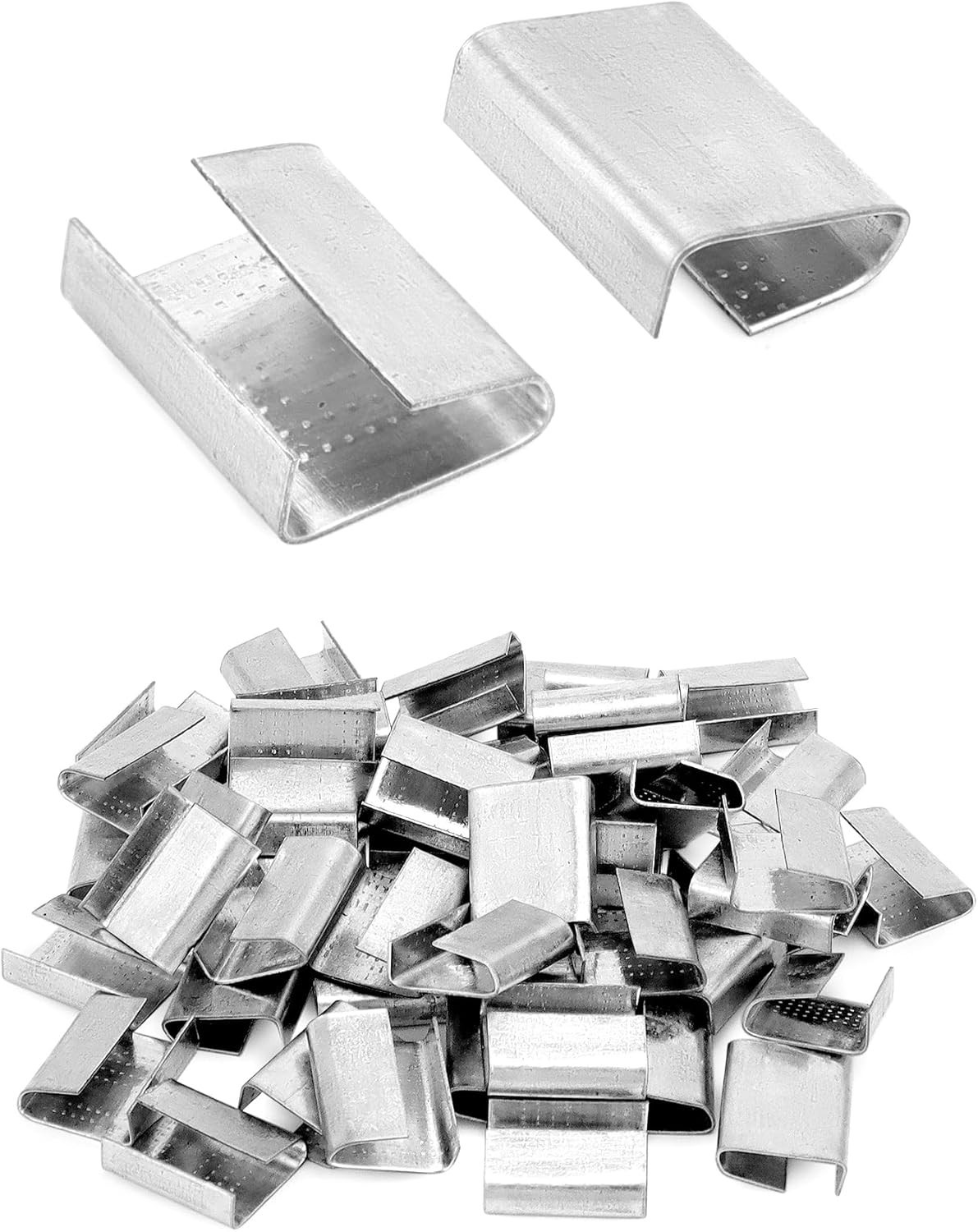 QWORK Strapping Open Seal, 500 Pcs Banding Clip Gripper 3/4″ width, 500 pack