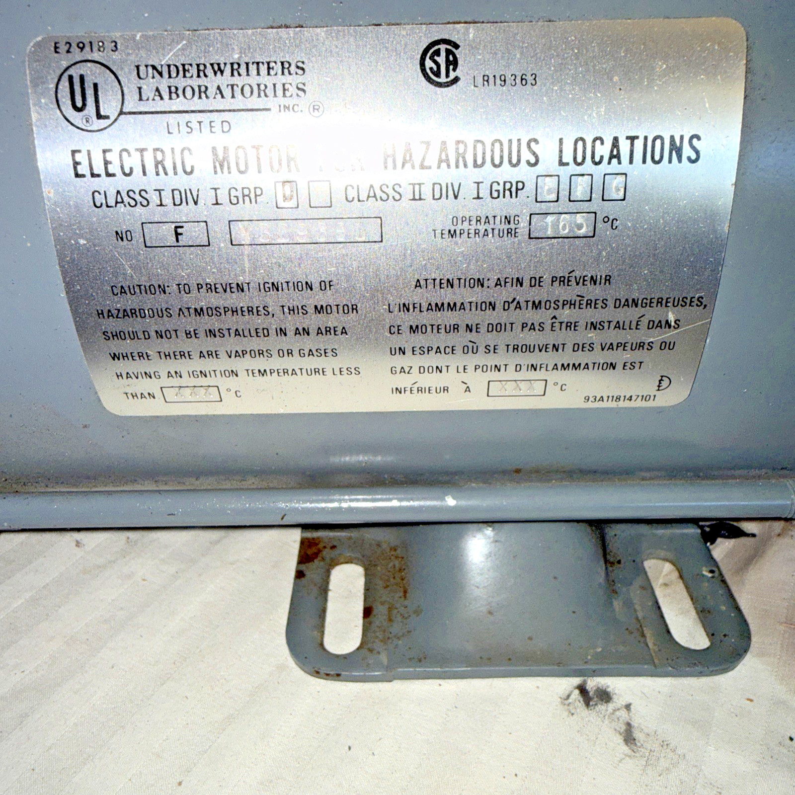 Doerr 1/4 HP, 1140 RPM – Single-phase 115/230-volt Motor For Hazardous Loc.