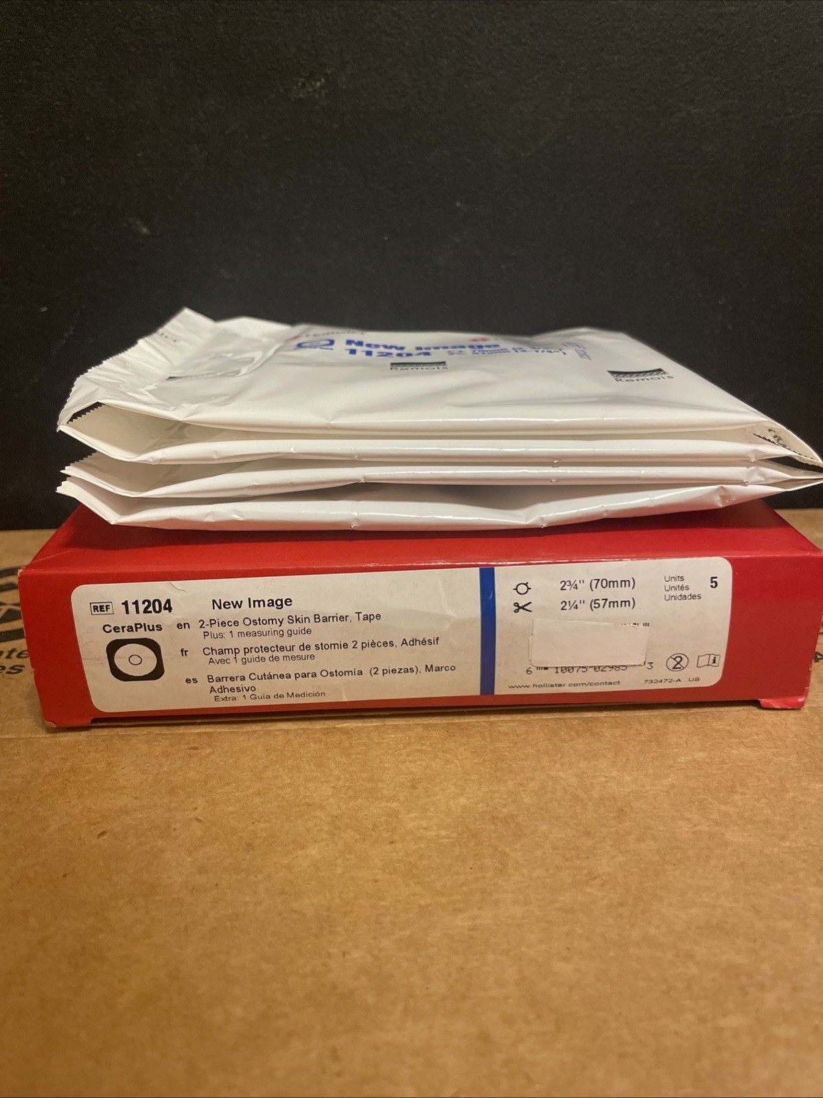 1 Box With 9 Units:Hollister 11204 New Image CeraPlus Flat Skin Barrier, 2 3/4»