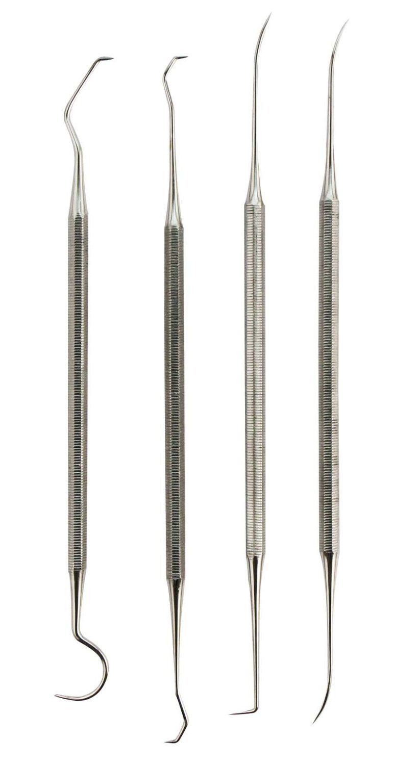 4pc Stainless Steel Dental Picks Probe Wax Carver Carving Instrument Tool Set