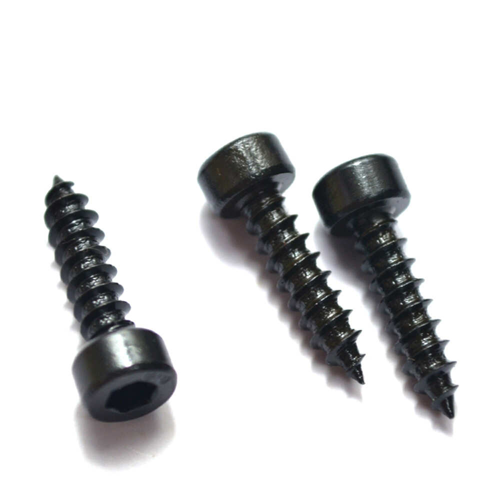 M2 M2.6 M3 M3.5 M4 M5 M6 Black Steel Hex Socket Cap Head Self Tapping Screws