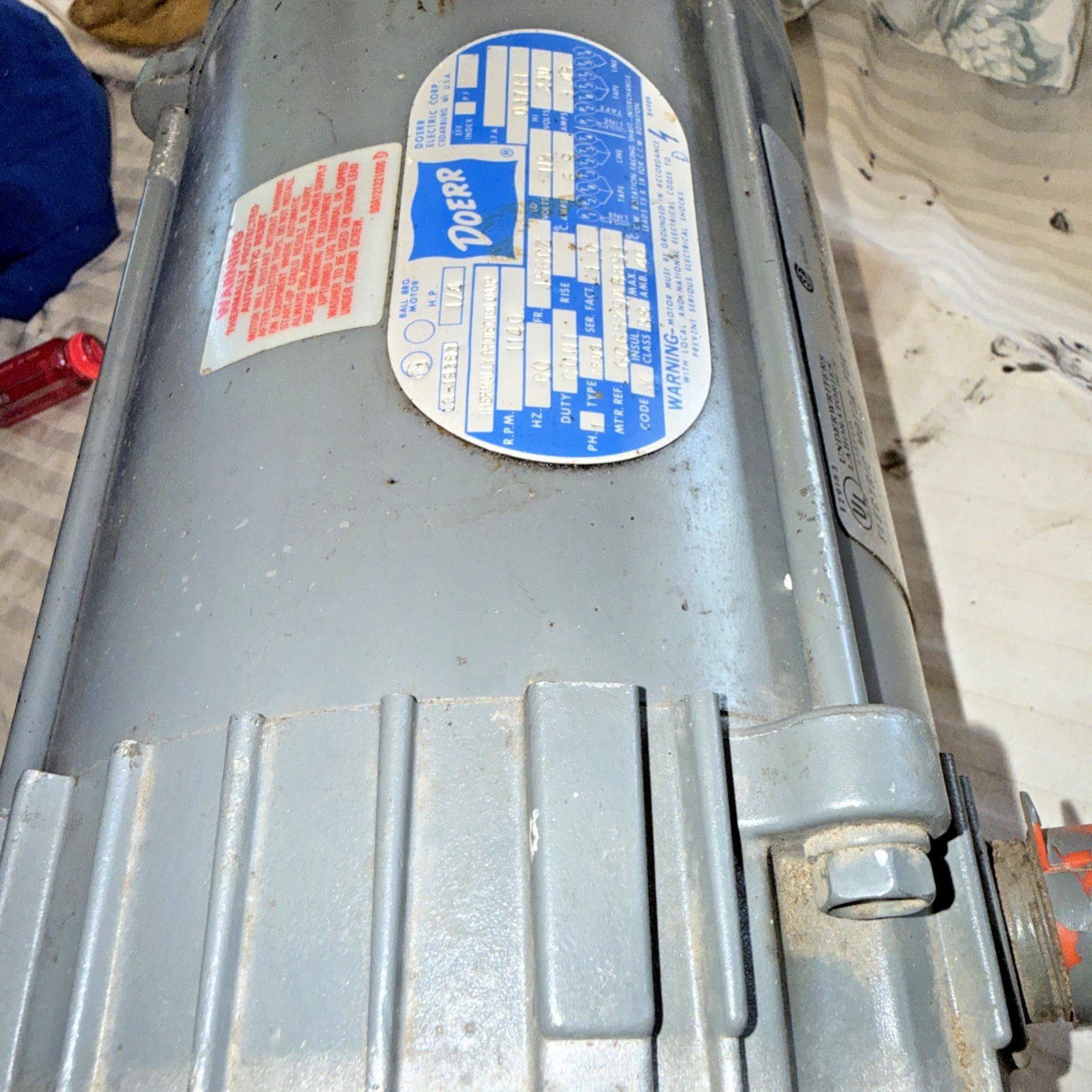 Doerr 1/4 HP, 1140 RPM – Single-phase 115/230-volt Motor For Hazardous Loc.