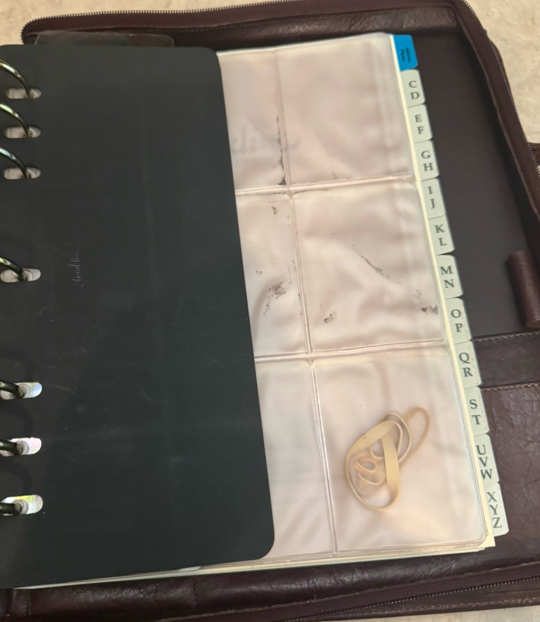 Vintage Franklin Quest Executive Planner Brown Leather 7 Ring Organizer