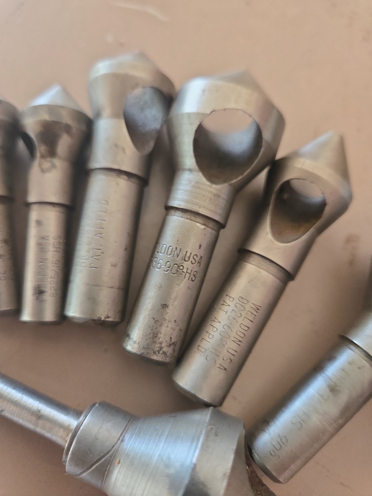 10PC LOT WELDON 60 82 90 DEGREE HSS COUNTERSINK DEBURRING TOOLS