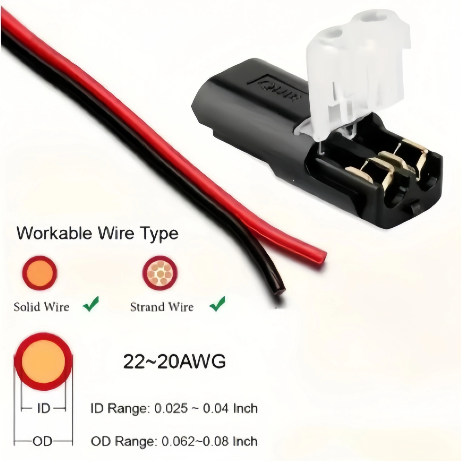 50 pcs Double-Wire Plug-in Connector Led Light Strip Fast Connectors with 2Pin