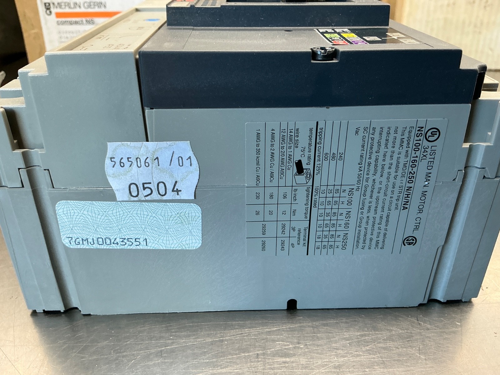 Merlin Gerin NS100N Compact Circuit Breaker 4P Base