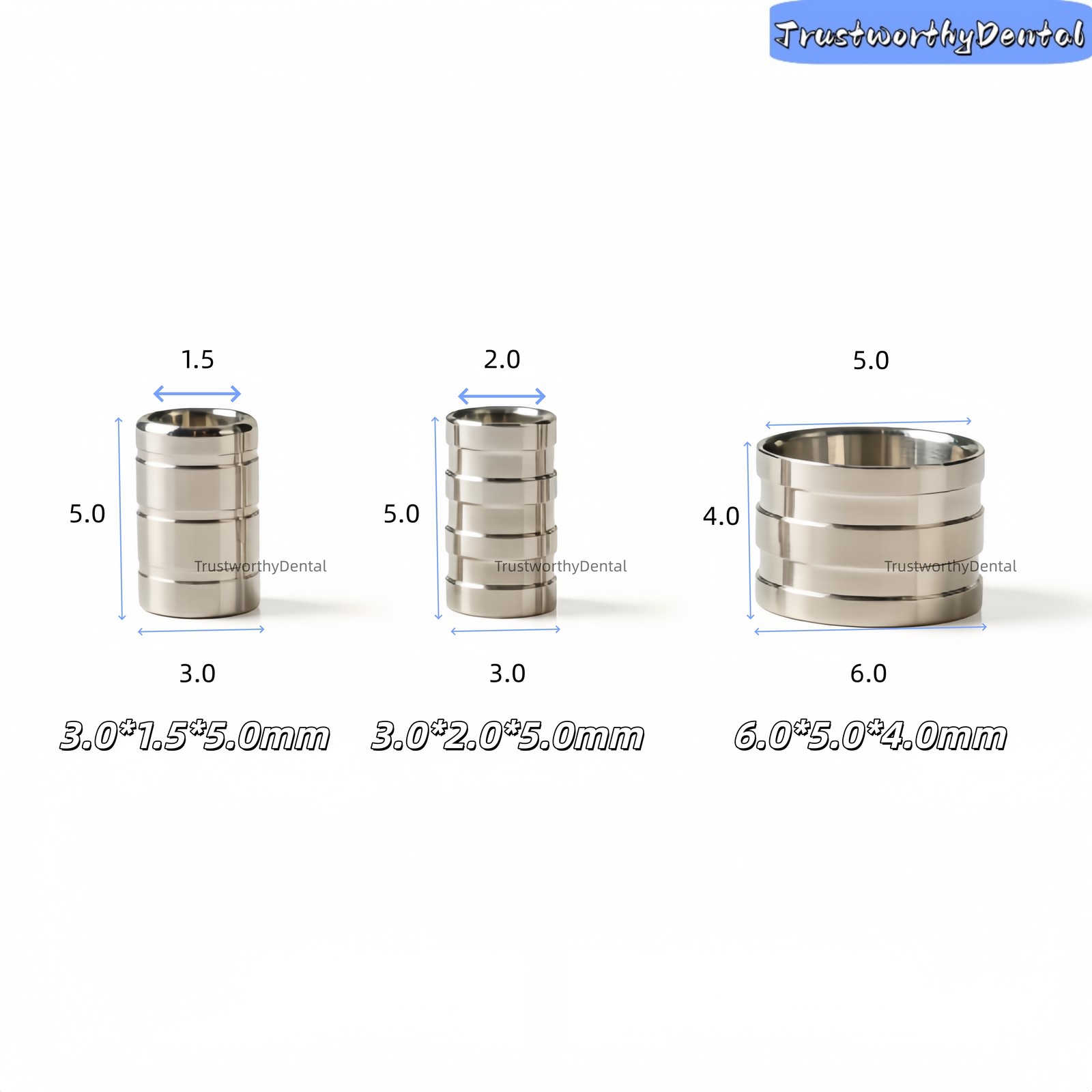Dental Implant Guide Sleeve Kit – 3 Sizes Universal Drill Guide Depth 3shape