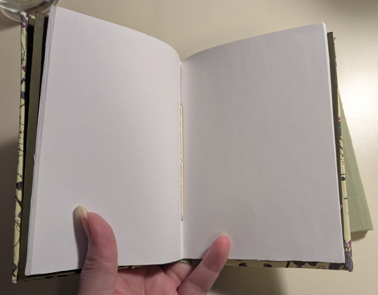 2 Handmade Green Purple Iris Shabby Skinny Journals 4.5″ by 5.5″