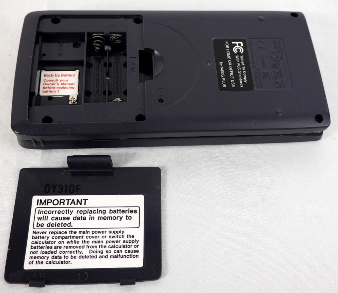 Casio FX-7400G Plus Power Graphic Graphing Calculator Manual Cover Black tested