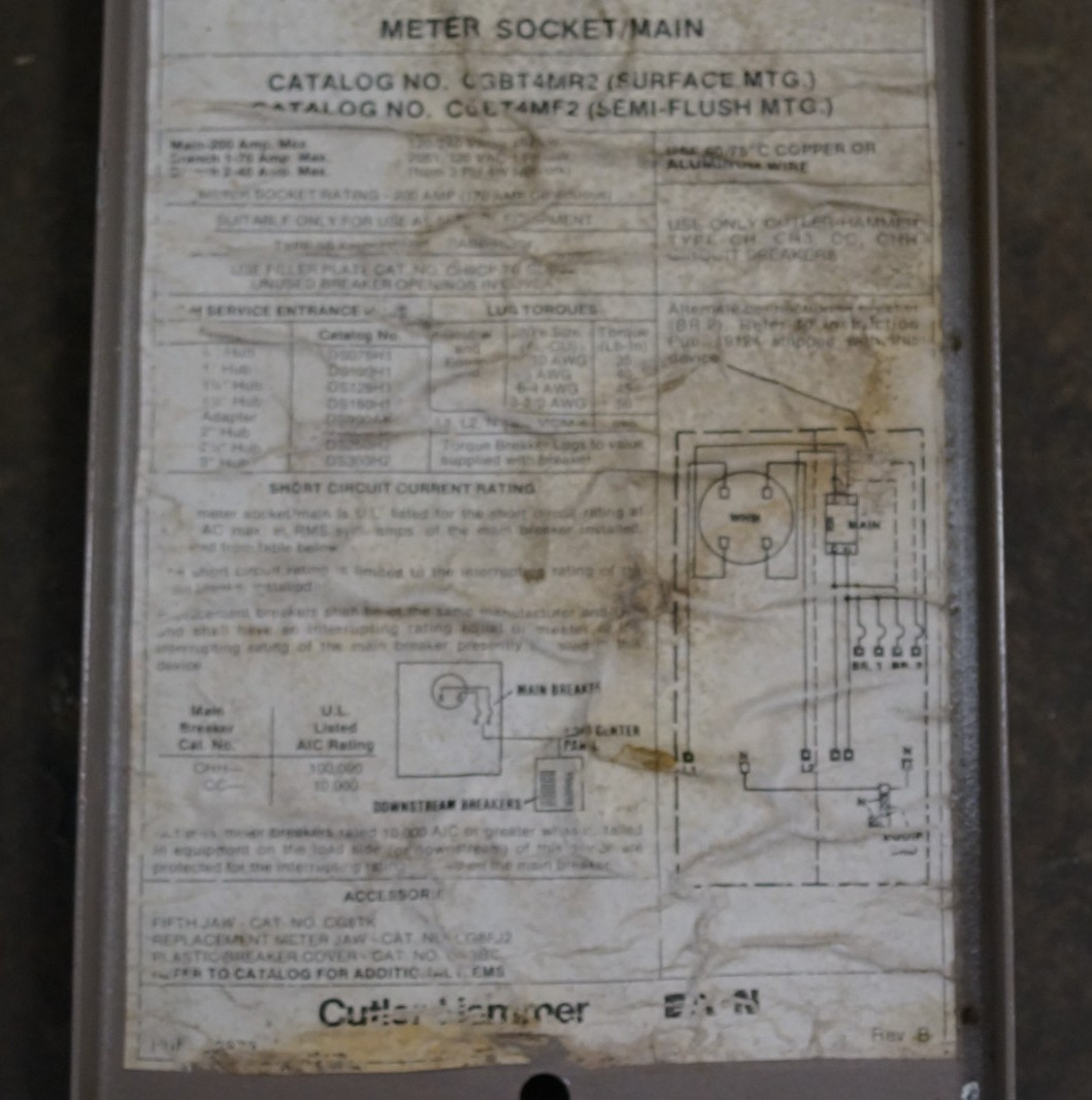 Universal Main Breaker Cover for GE & Cutler-Hammer Panels (New)