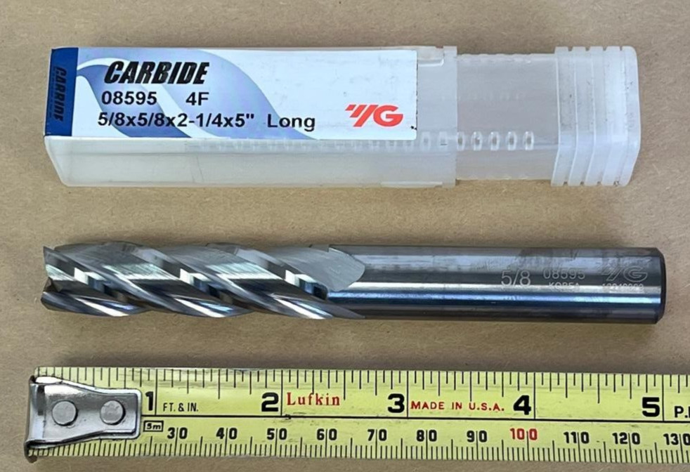 YG1 08595 4F 5/8 5/8X5/8X2-1/4X5″ LONG 4 FLUTE CARBIDE END MILL KOREA