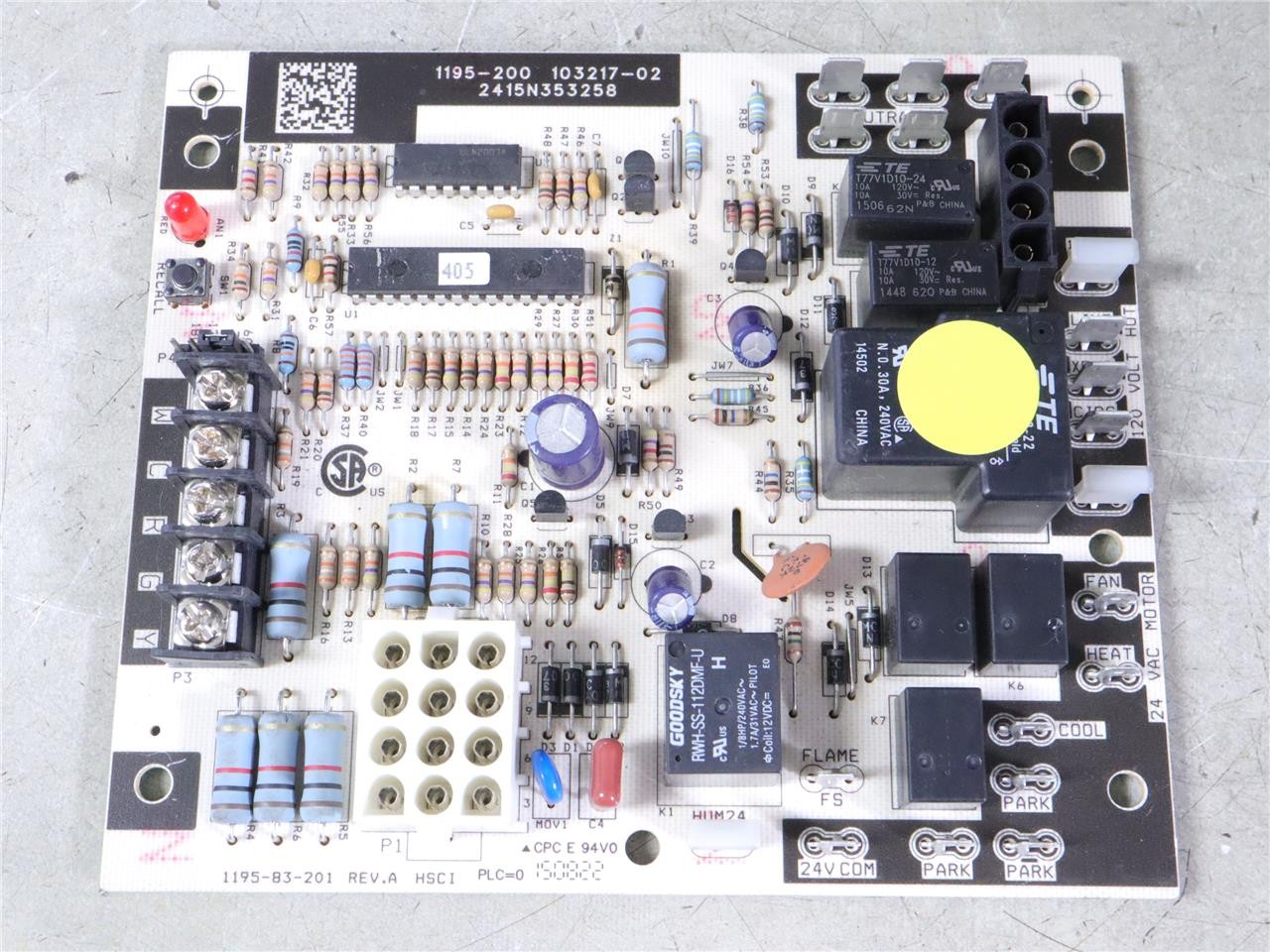 LENNOX 1195-200 Furnace Control Circuit Board 103217-02