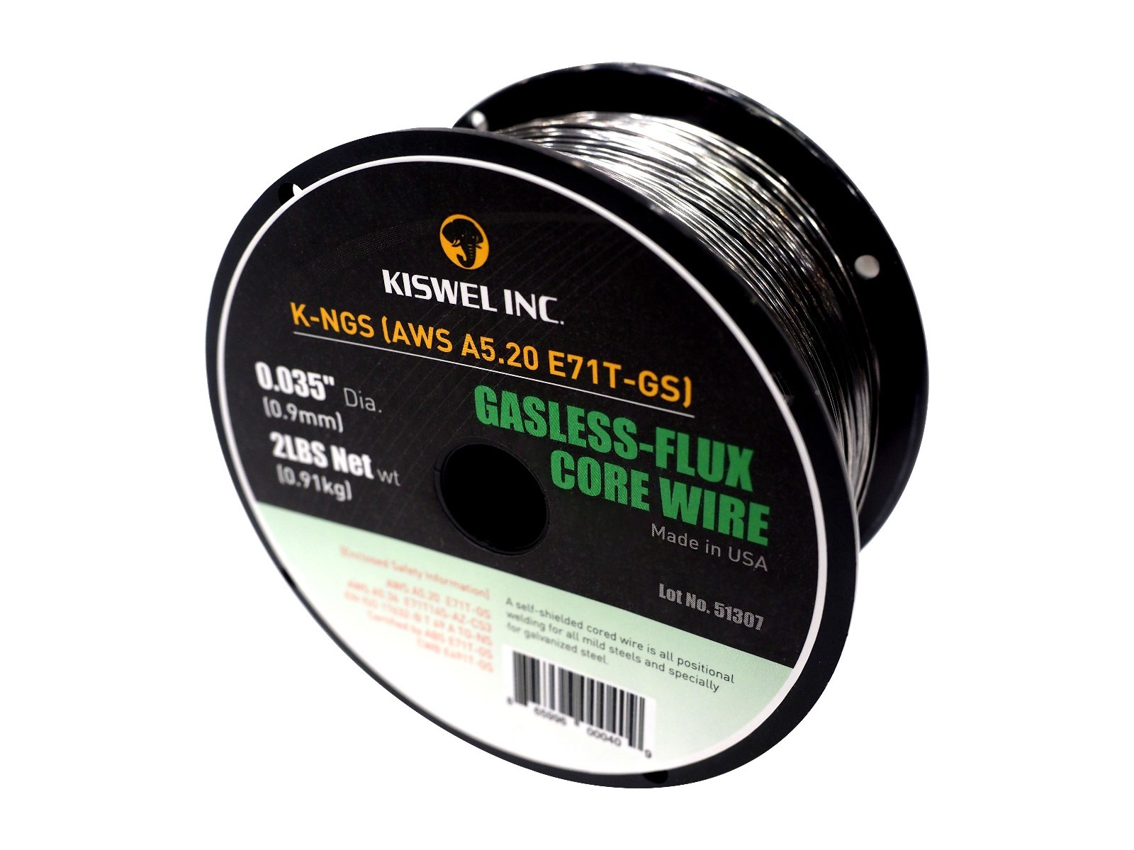 (Made In USA) K-NGS E71T-GS .035in. Dia 2lb Gasless-Flux Core Wire Welding Wire