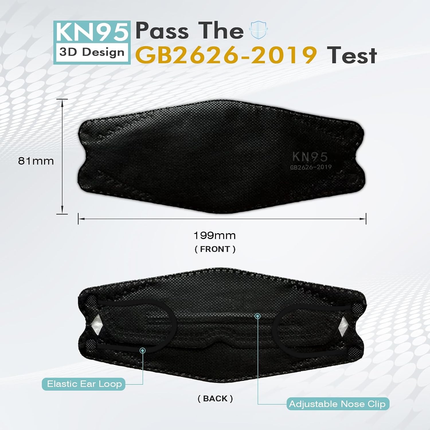 KN95 Face Masks 50 Pack Breathable Cup Dust Disposable Masks For Adult Teenager