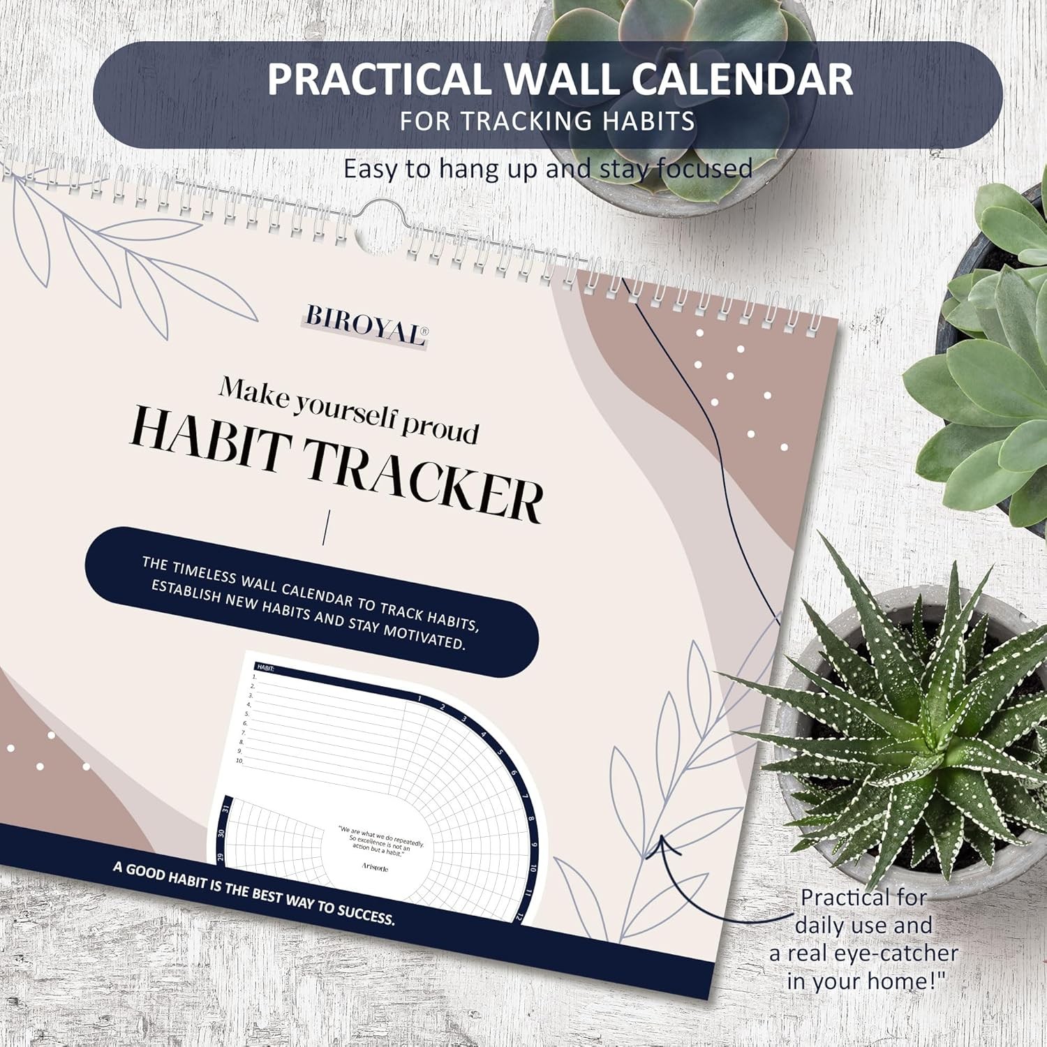 Habit Tracker Calendar 2026 (Undated 12 Months) – Daily Habit Tracker Jounal wit