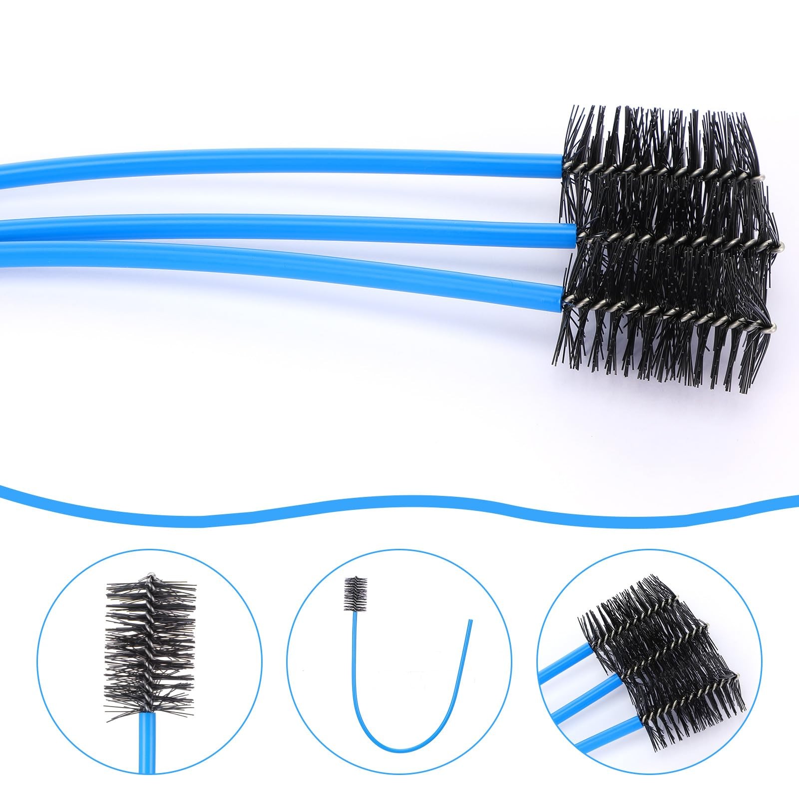 3 Pcs AC Drain Line Cleaner, Pipe Cleaners Condensate Pump Brush HVAC Condens…