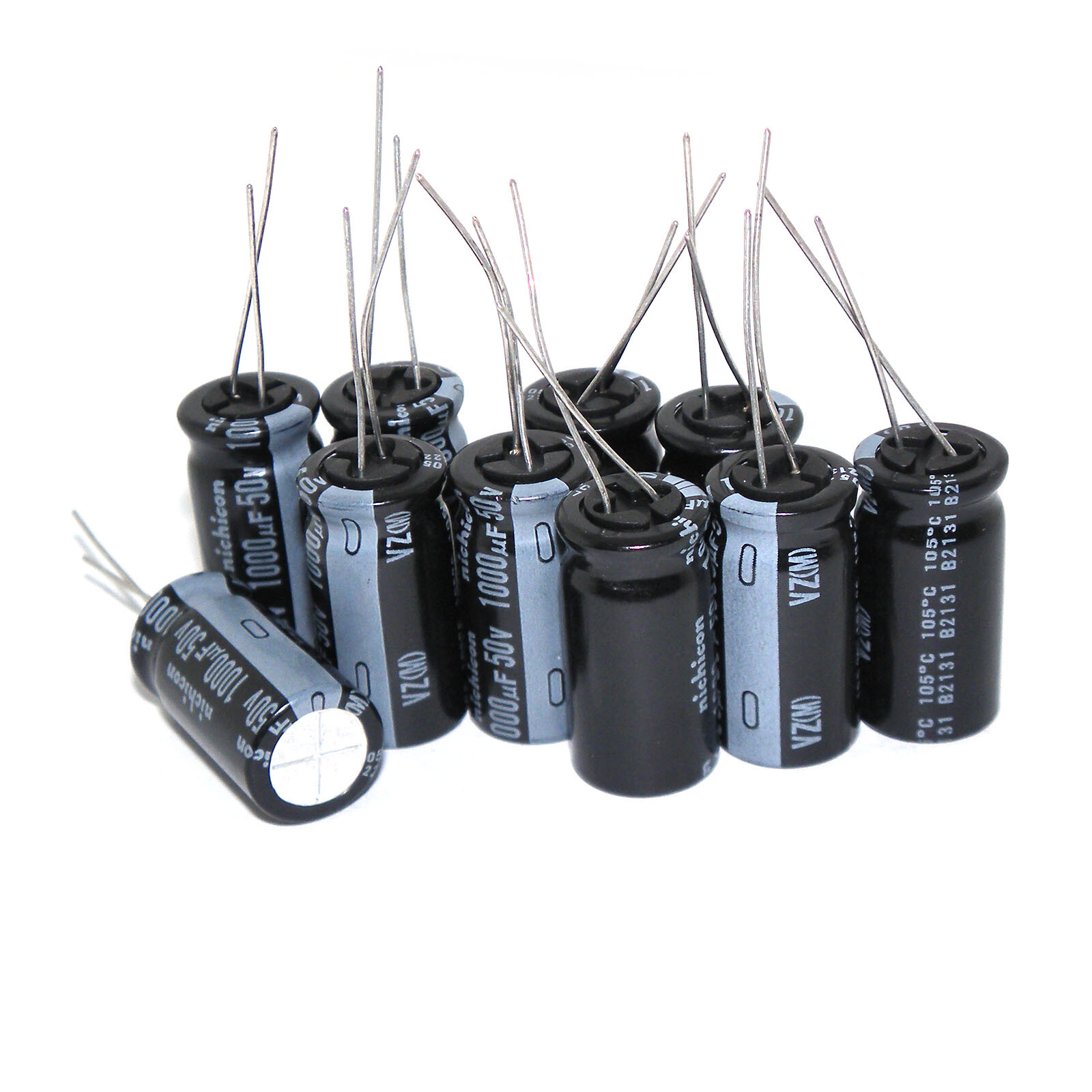 10x 1000uF 50V Nichicon Radial Electrolytic Capacitors 50V1000uF 13×25 mm