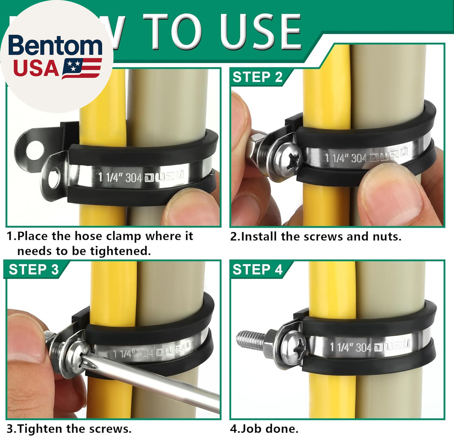 125PCS Cable Clamp,12 Sizes Stainless Steel Rubber Coated Cushioned Insulated Ca
