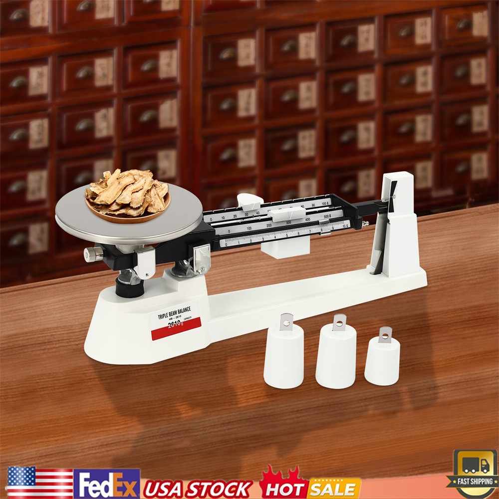 Triple Beam Scale, 2610G x 0.1g Triple Beam Mechanical Balance Scale Weighing