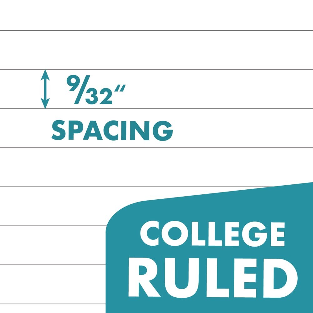 7-Hole Lined Filler Paper Mini Binders College Ruled 5-1/2″ x 8-1/2″ 300 Sheets