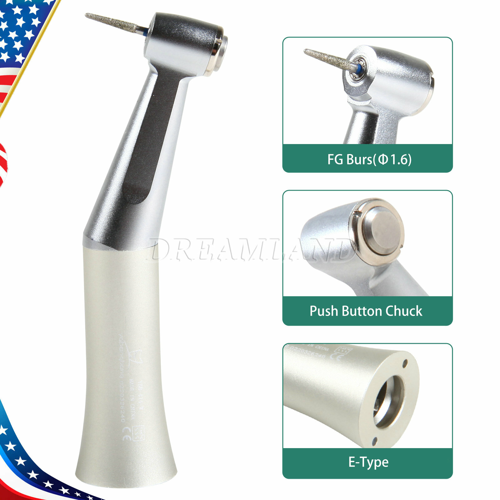 Dental Slow Speed E-type Contra Angle Handpiece fit NSK 1.6mm Friction Grip OEM