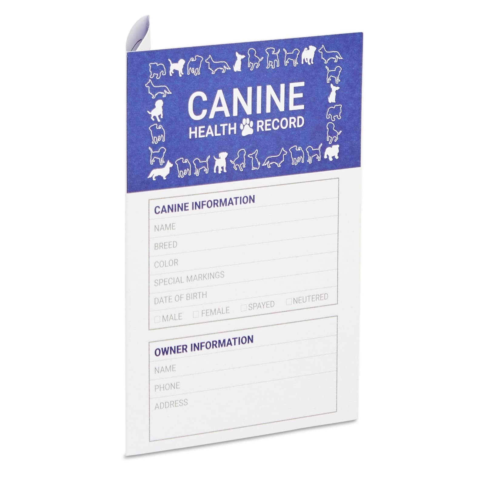 Juvale Puppy Record Card – Compact Portable Vaccination 24 Pack, White