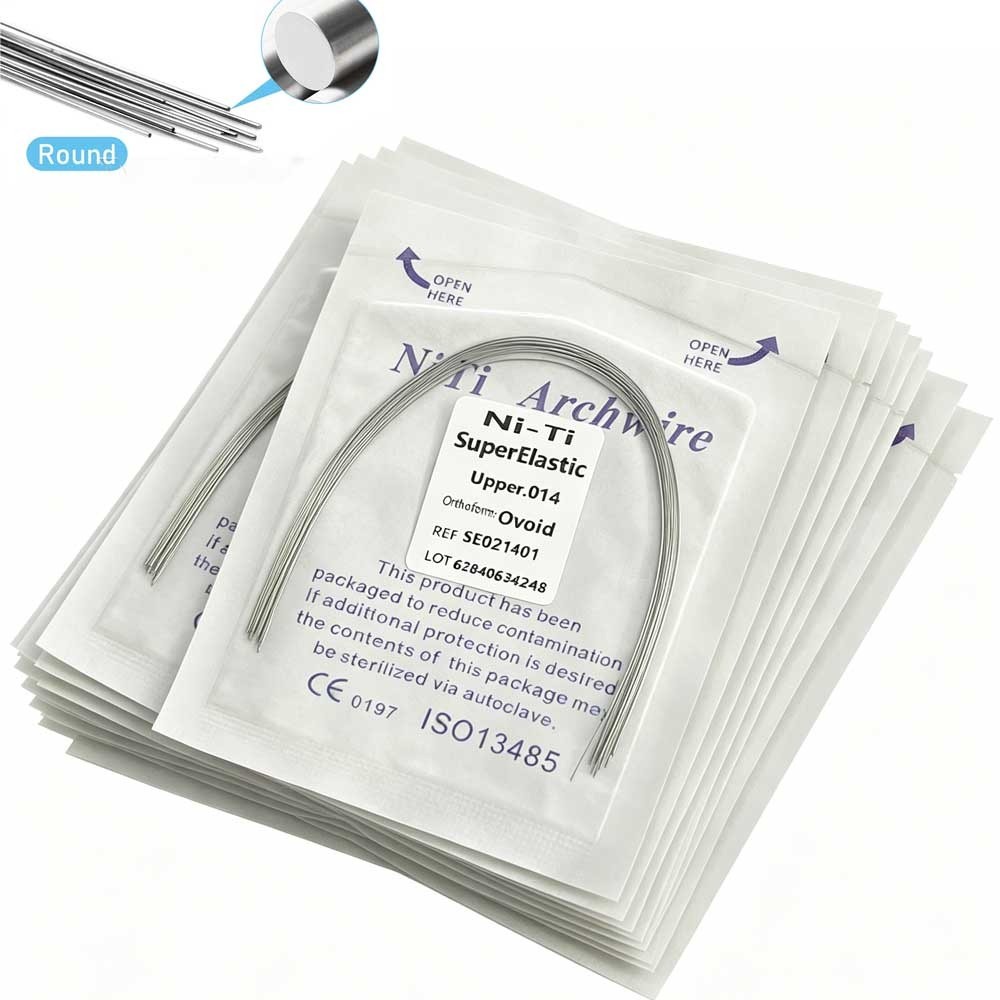 Dental Super Elastic Niti Arch Wire Round Ovoid Form Bracket Braces 10 packs