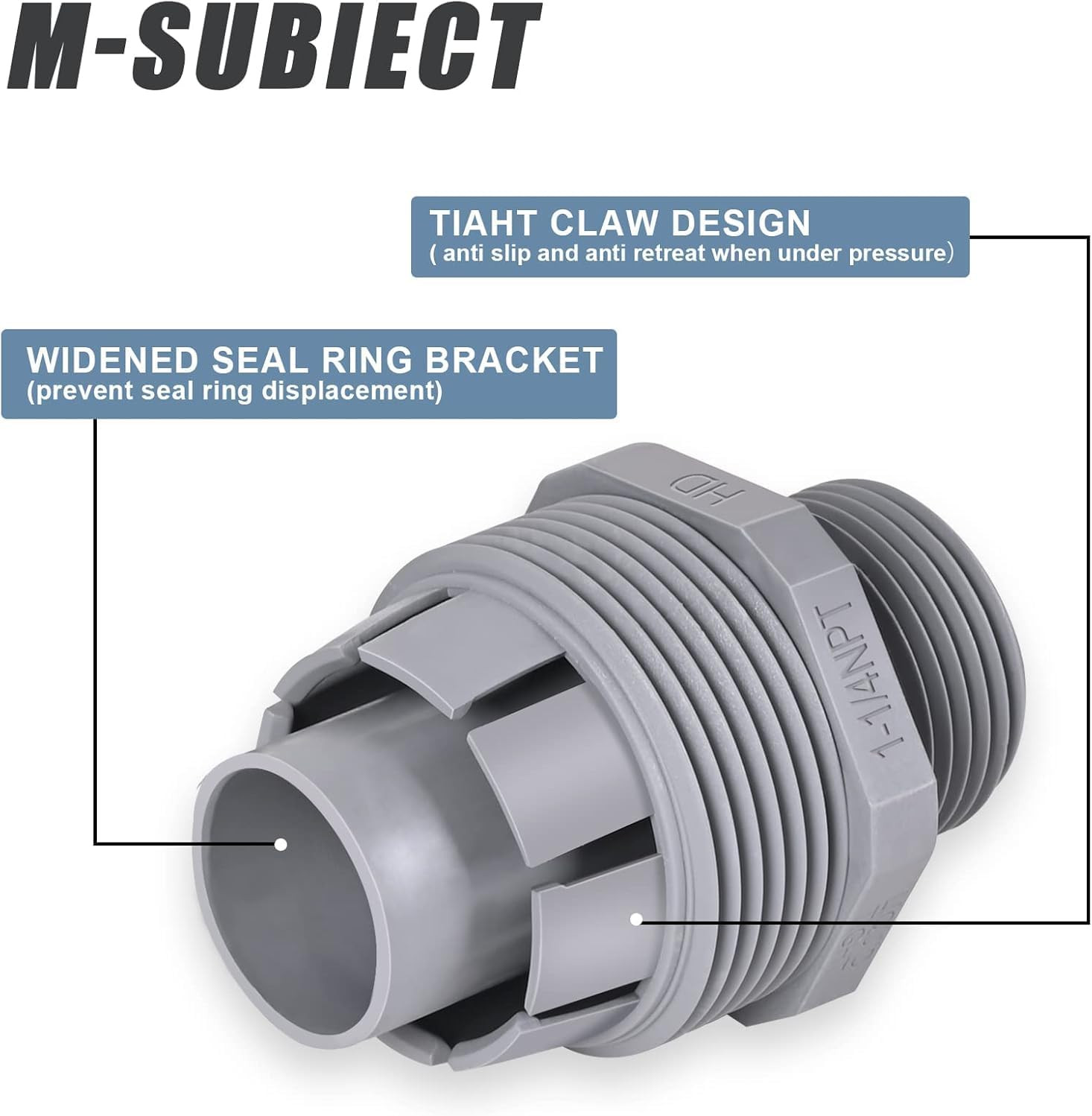 1-1/4 Liquid Tight Straight PVC Conduit Connector 2 Pack, Flexible Nonmetallic,