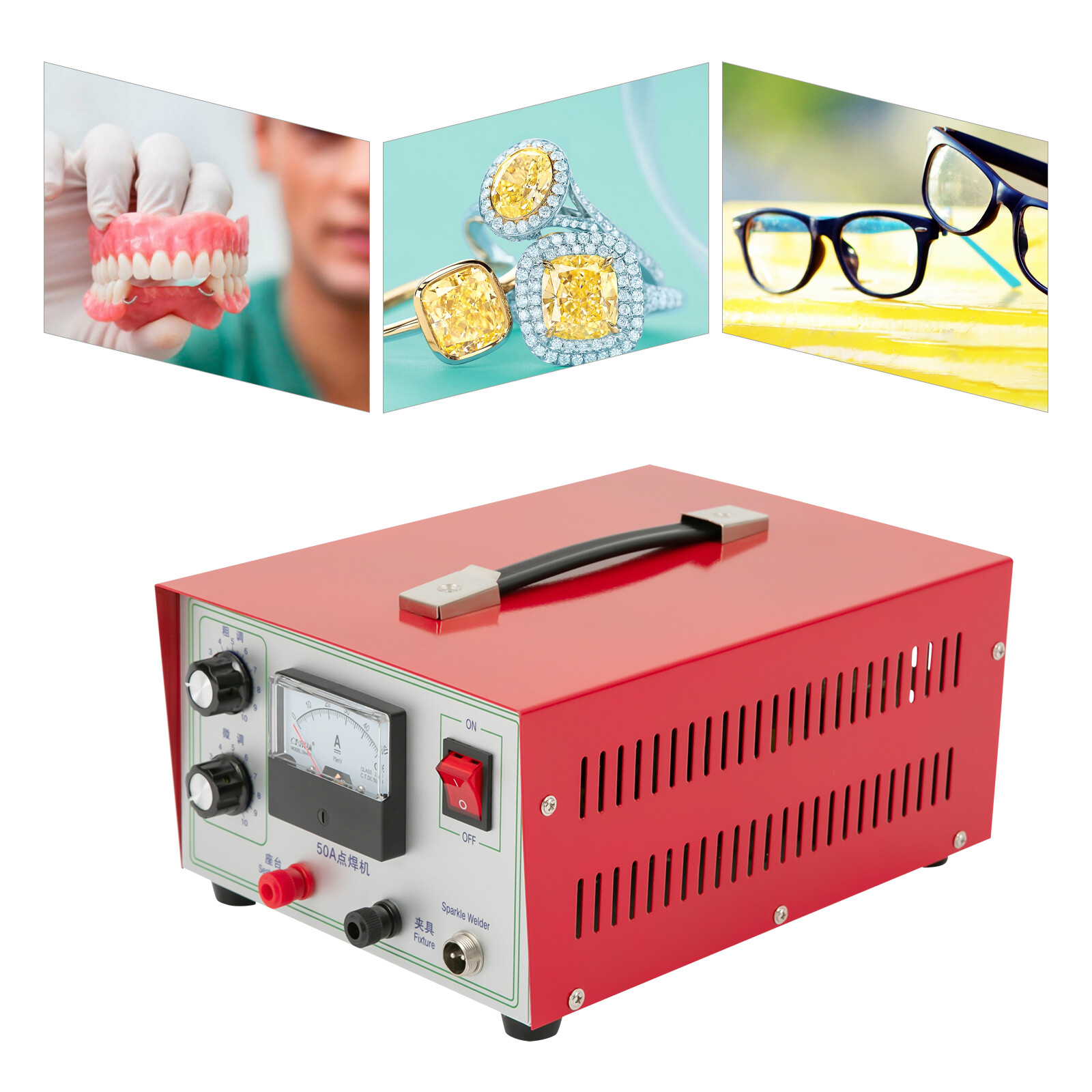 50A Countertop Jewelry Welding Machine Jewellery Spot Welder 500W 0.5-1.2mm