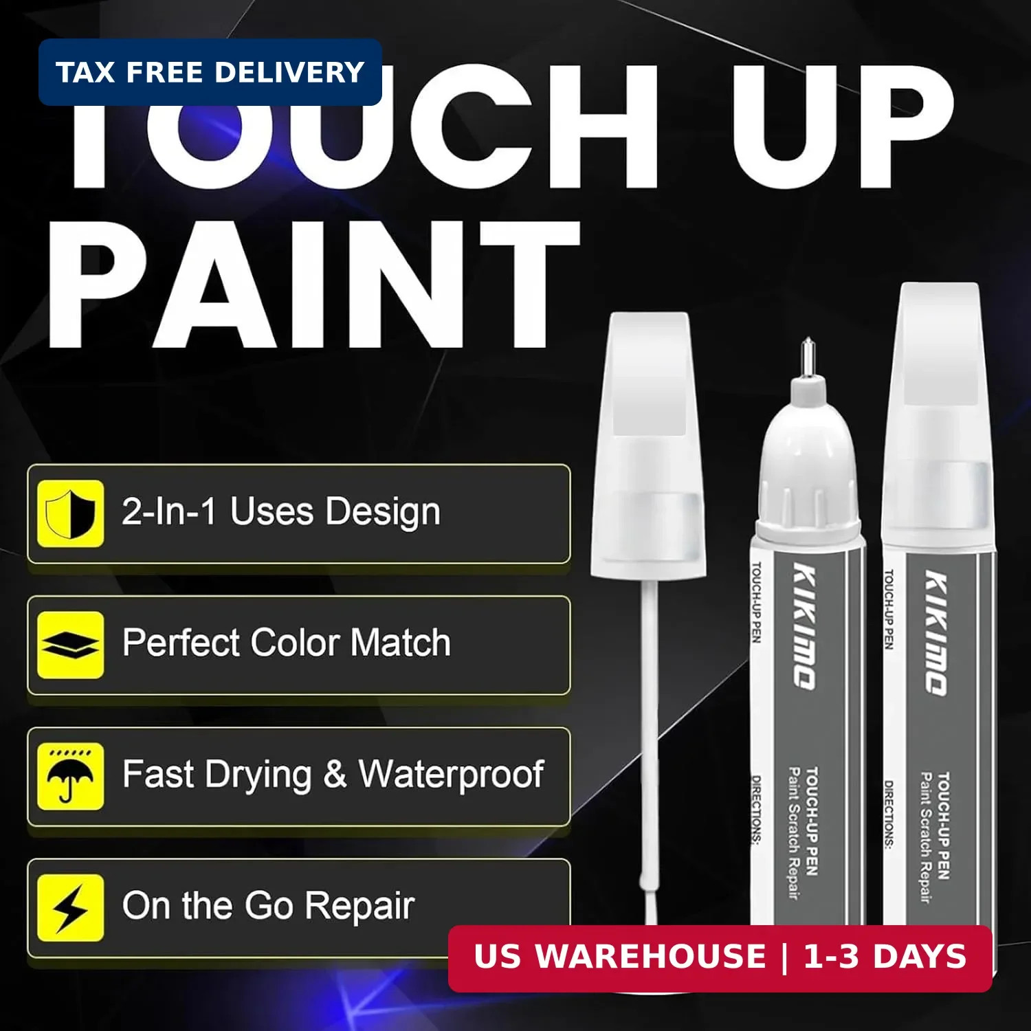KIKIMO for Ford Touch Up Paint(Rapid Red Metallic Tinted Clearcoat(D4)), Car Pai