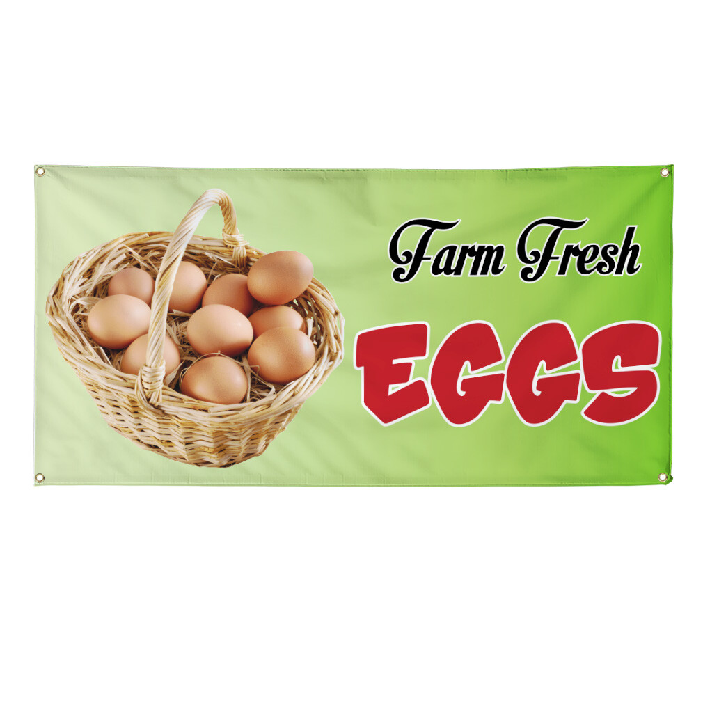 Vinyl Banner Multiple Sizes Farm Fresh Eggs Advertising Printing D Dairy Outdoor