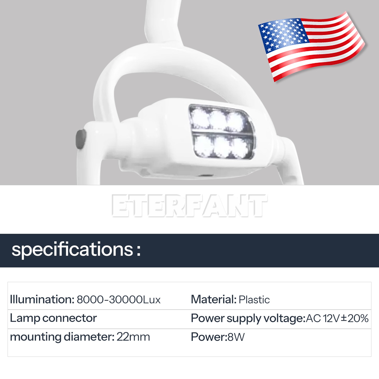 ETERFANT Dental LED Oral Surgical Lamp Induction Light Exam Operating Lamp US