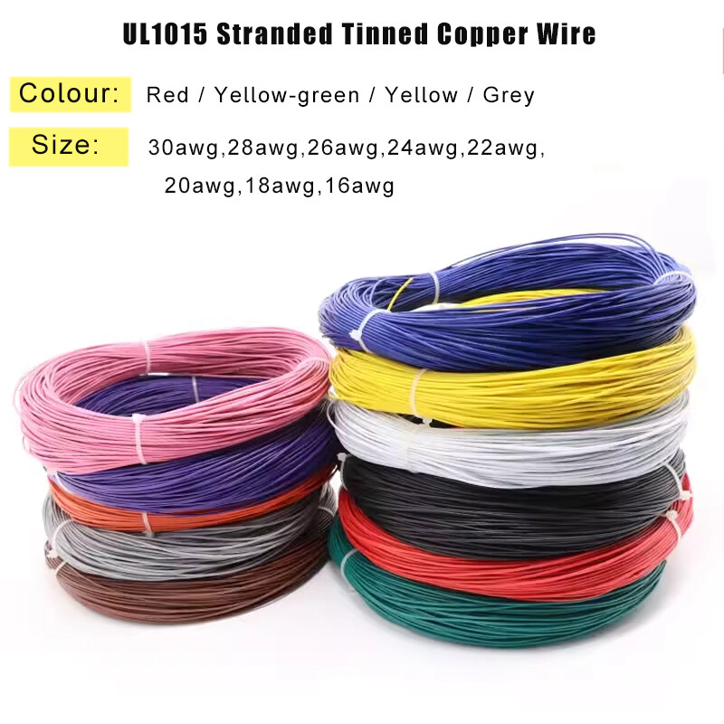 Multicoloured UL1007 Stranded Tinned Copper PVC Cable Flexible Wire 16AWG-30AWG