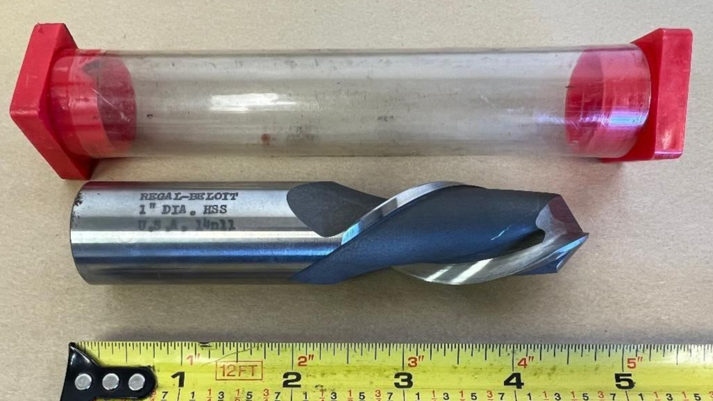 REGAL-BELOIT END MILL 1″ DIA 4.75″OAL 2 FLUTE BALL HSS LH 14n11 MADE IN USA