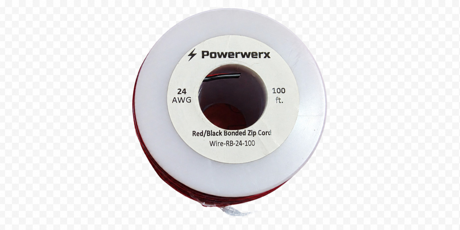 Powerwerx 24 AWG Red Black Bonded Zip Cord 100 ft Wire-RB-24-100