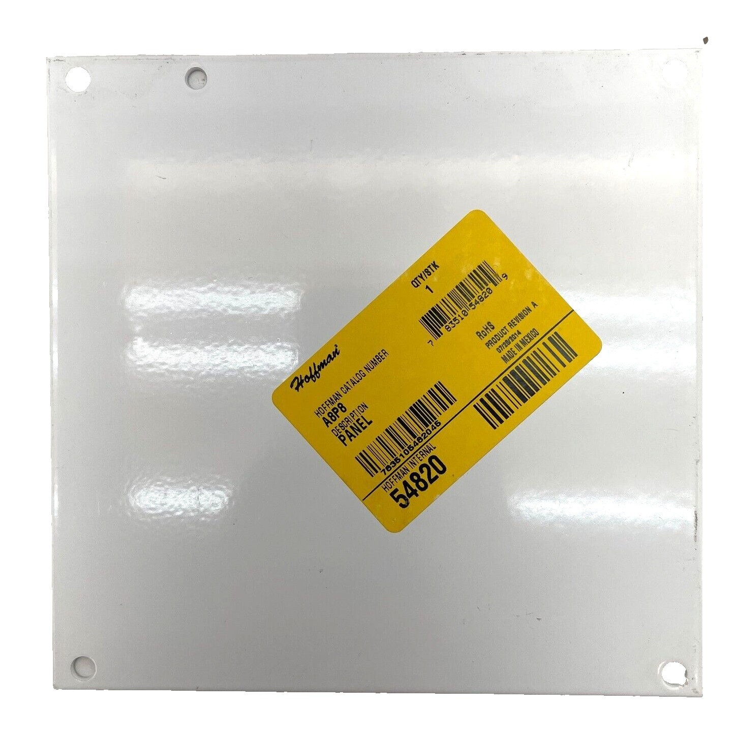 Hoffman A8P8 White 14G Steel Panel Cover for Junction Box 54820 6.75″H x 6.88″W