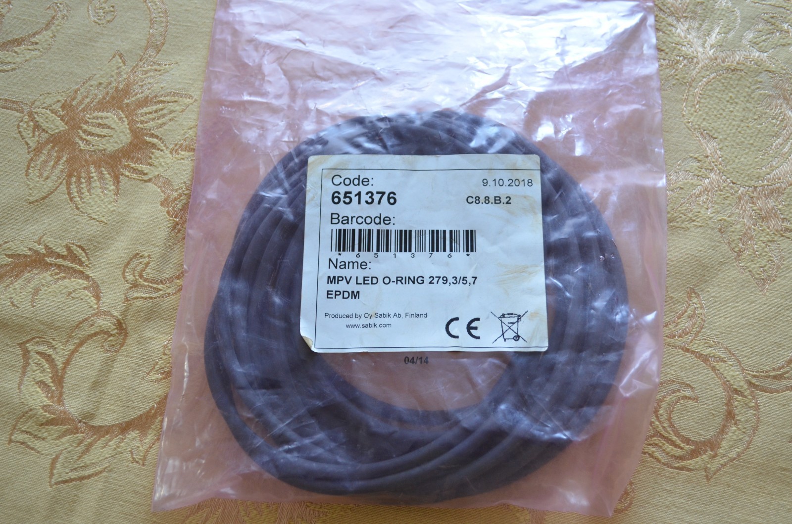 MPV LED O-ring 279, 3/5,7 EPDM produced by Oy Sabik Ab, Finland (Set of 5)
