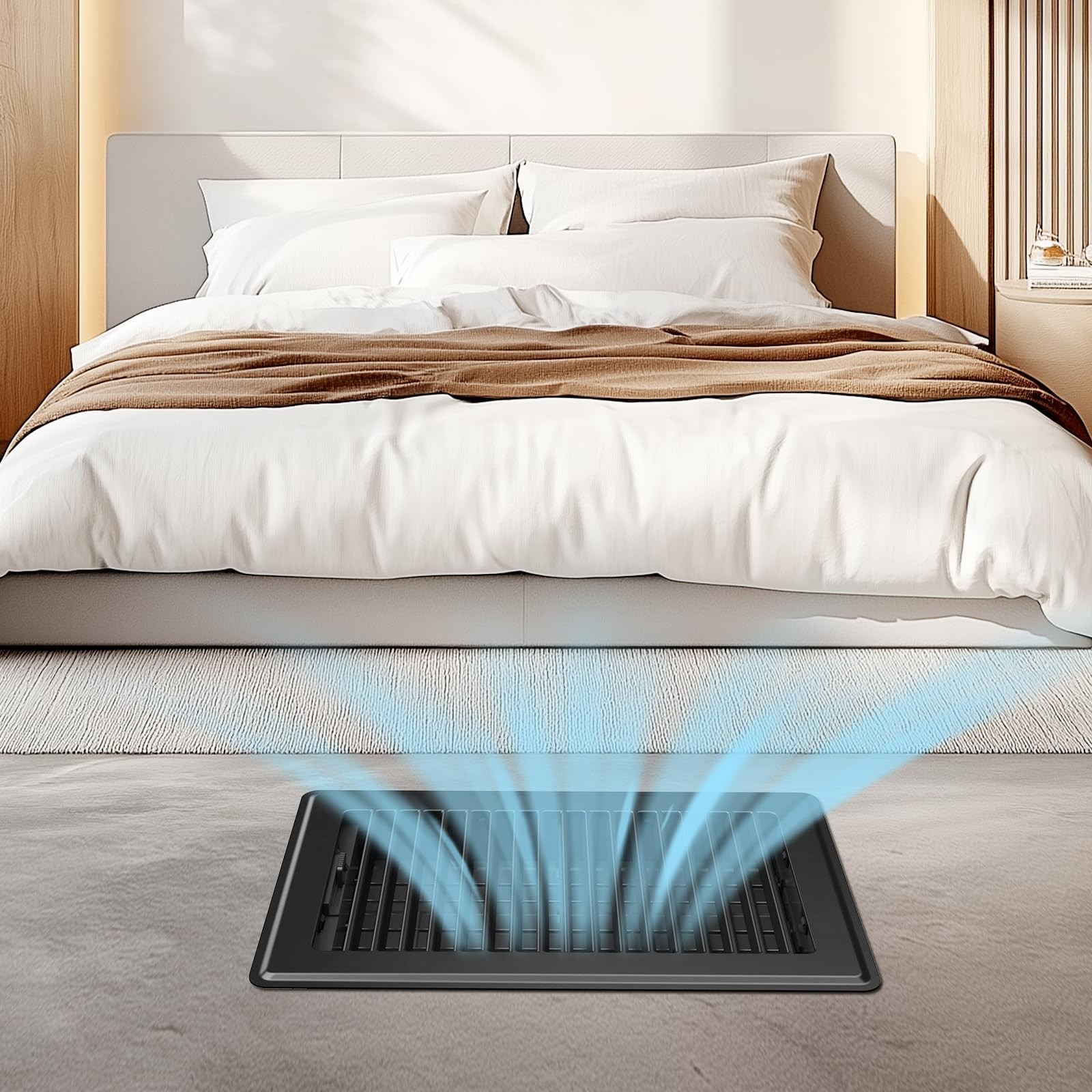 Floor Register – Vent Covers 6×10 – Heavy Black 6″ X 10″ 4 Pack,