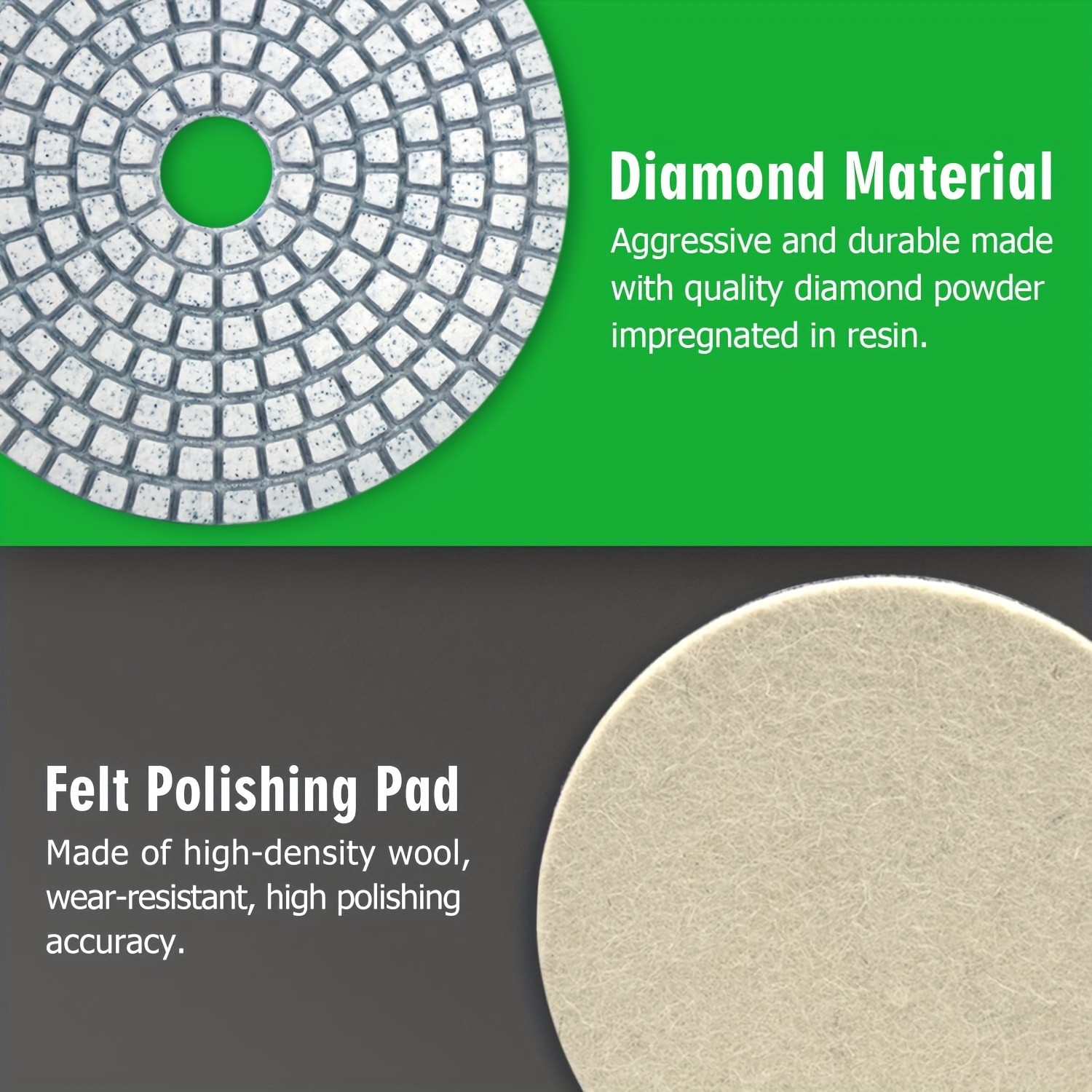 4 Inch 50-6000Grit Diamond Polishing Pads Kit Wet/Dry for Granite Stone Concrete