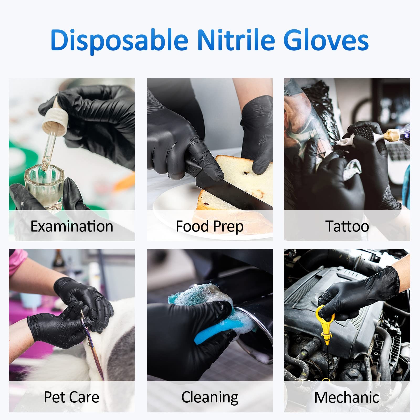Schneider Nitrile Exam Gloves, Black, Medium, 100-ct Box, Black