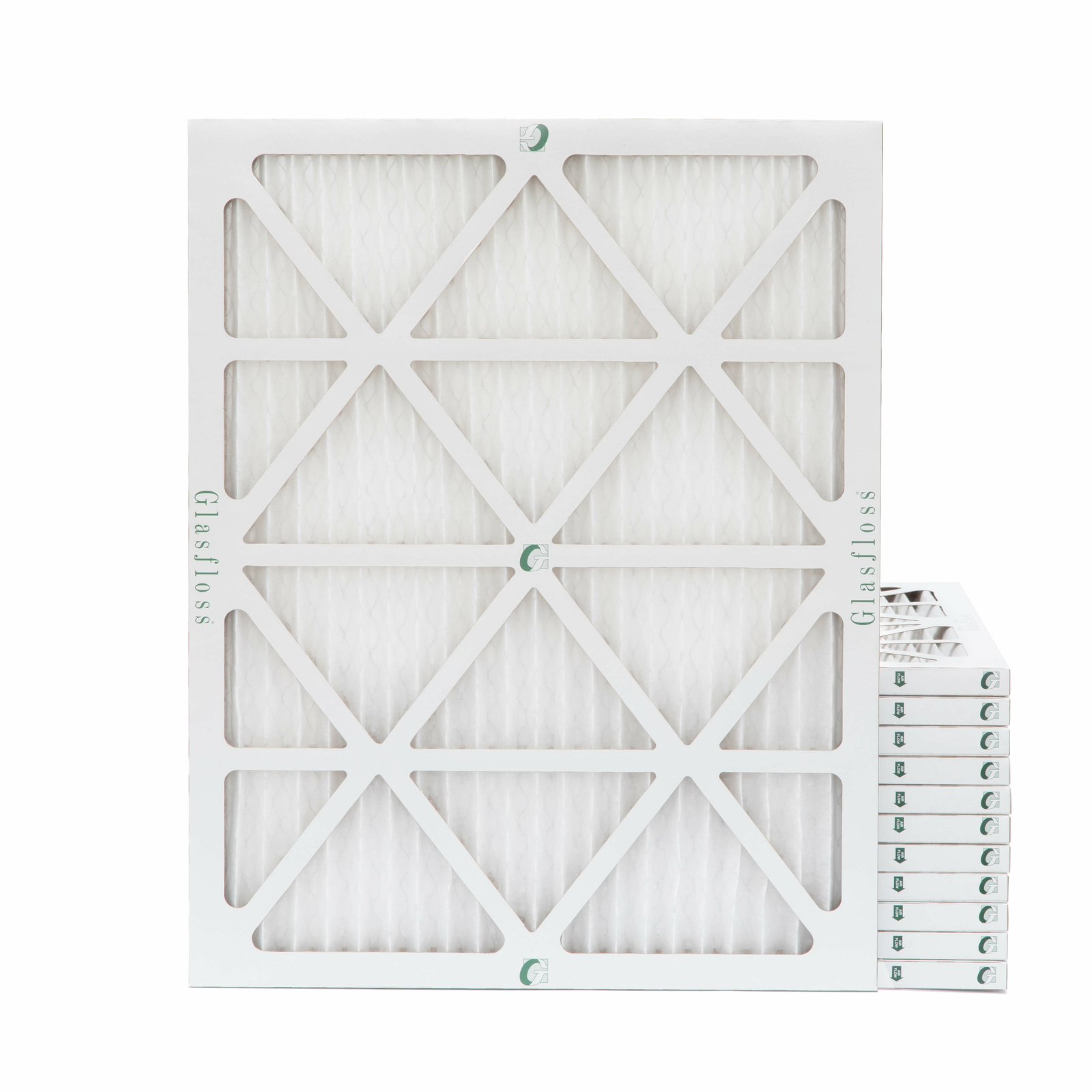 Glasfloss ZL 20x25x1 MERV 10 (FPR 7) Pleated HVAC Air Filters. Case of 12