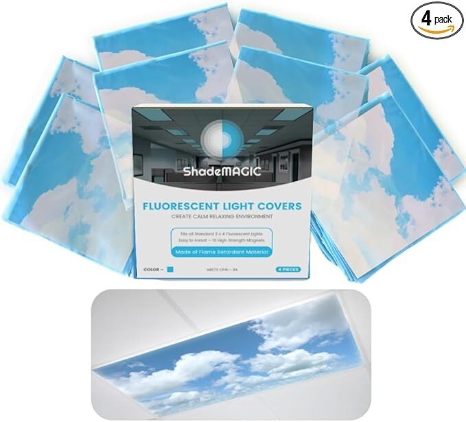 ShadeMAGIC Fluorescent Light Covers Light Filter Package Of 4 New Open Box