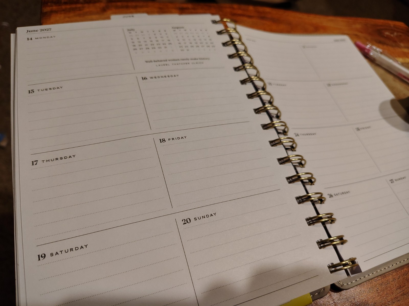 Citrine Planner academic year 26-27 Weekly/Monthly Spiral Faux Leather Planner