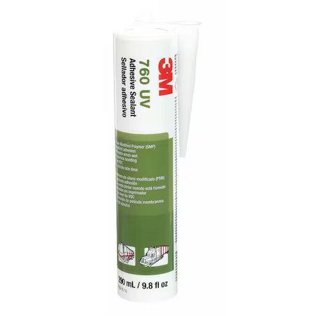 3M 760 Uv Polymer Adhesive Sealant, 10 Oz, Cartridge, Gray, Polymer Base, 760 Uv