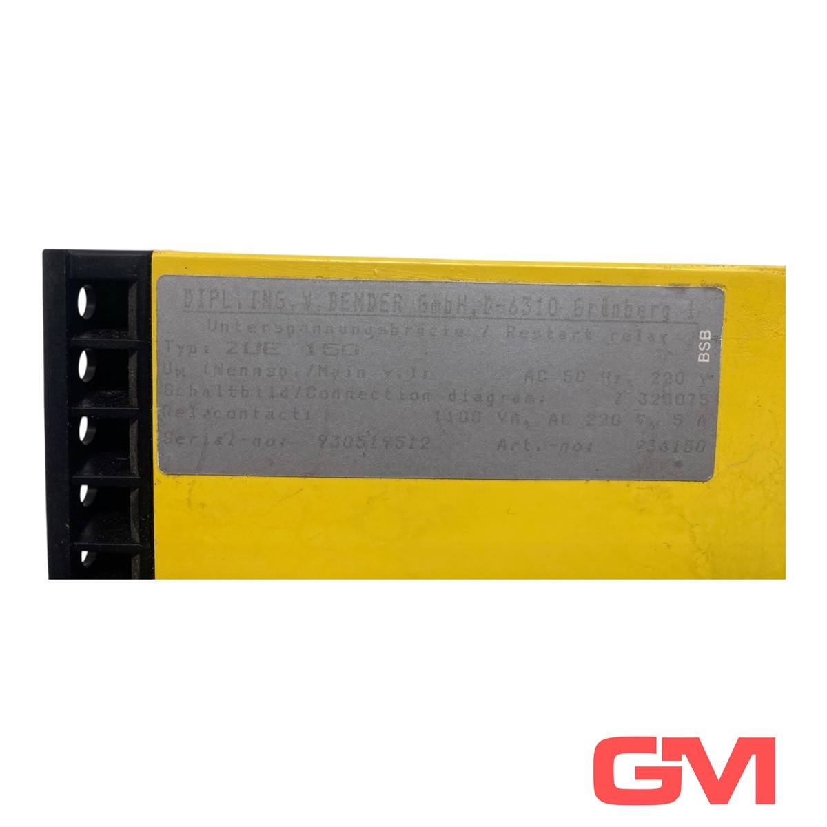 Bender Under Voltage Bridge ZUE150 Automatic Restart Relay AC 220V 50Hz