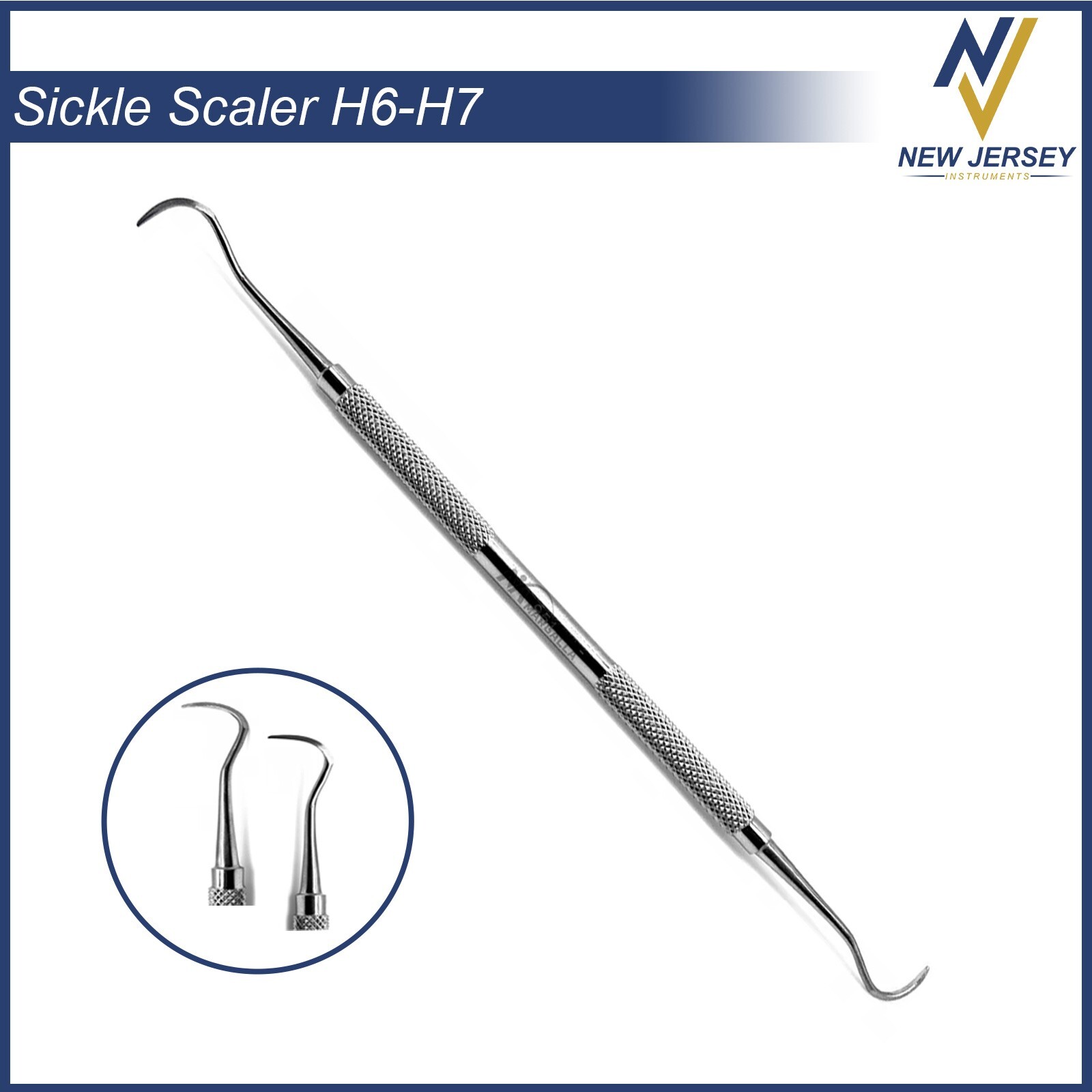 SICKLE SCALER H6/H7 DENTAL INSTRUMENT PERIODONTAL HYGIENE PRO STAINLESS STEEL