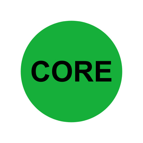 Core Labels – 2″ Round Green Quality Control Inventory Stickers 2RLS of 500EA
